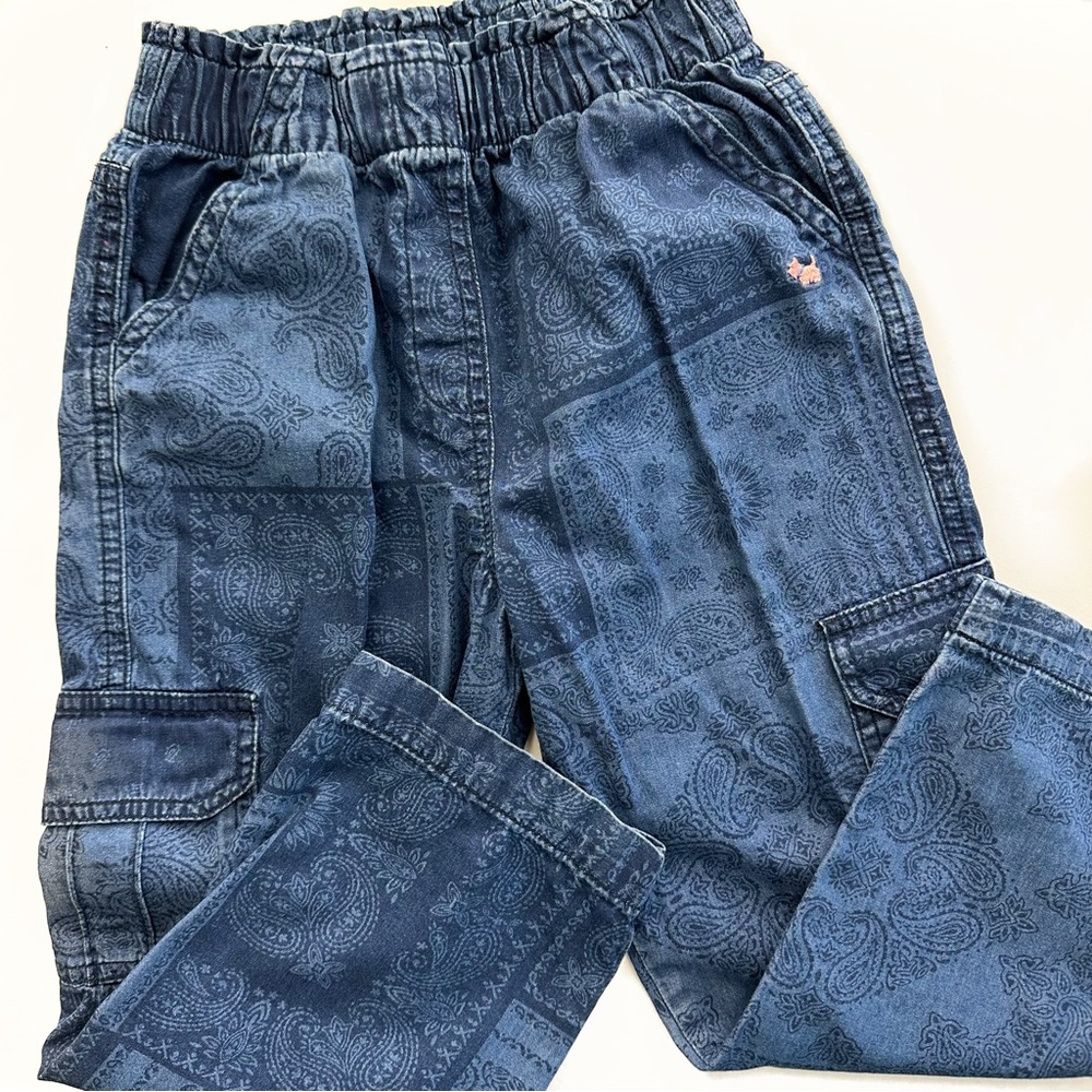 Ferrioni Girls Blue Patterned Pants Size 6